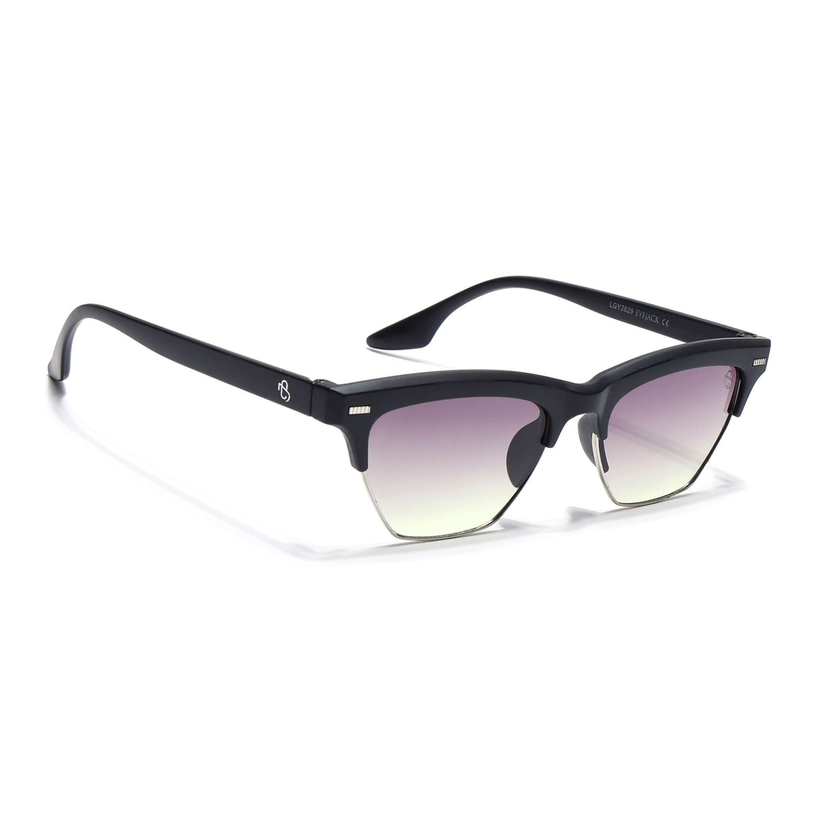 Eyejack Matte Black Half Rim Sunglasses for Men and Women - view 2