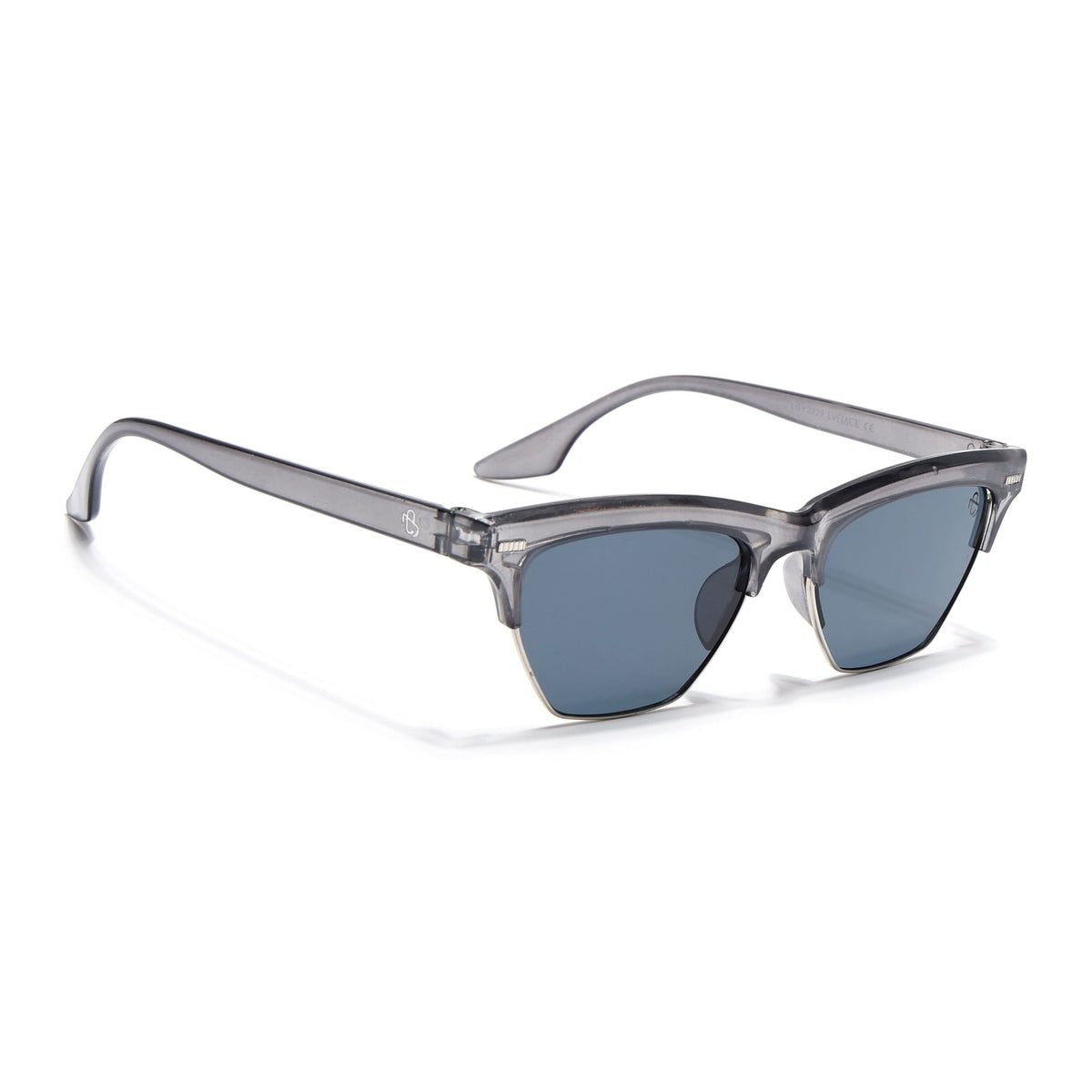 Eyejack Shine Grey Half Rim Sunglasses for Men and Women - view 2