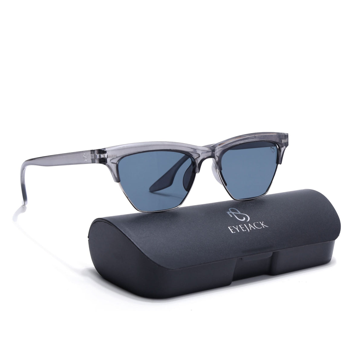 Eyejack Shine Grey Half Rim Sunglasses for Men and Women - view 8