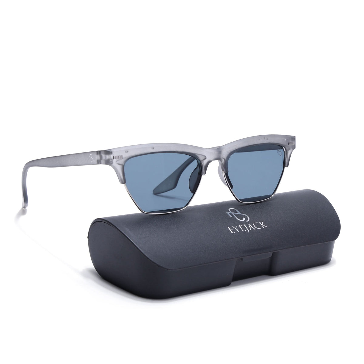 Eyejack Matte Grey Half Rim Sunglasses for Men and Women - view 8