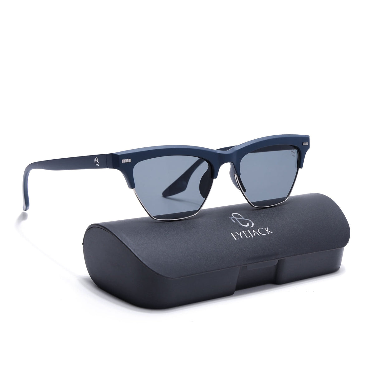 Eyejack Blue Half Rim Sunglasses for Men and Women - view 8