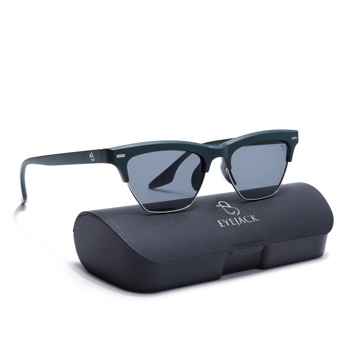 Eyejack Sea Green Half Rim Sunglasses for Men and Women - view 8