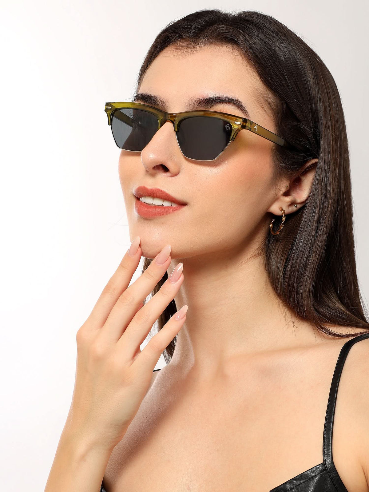 Eyejack Green Half Rim Sunglasses for Men and Women - Style 1215 - view 7