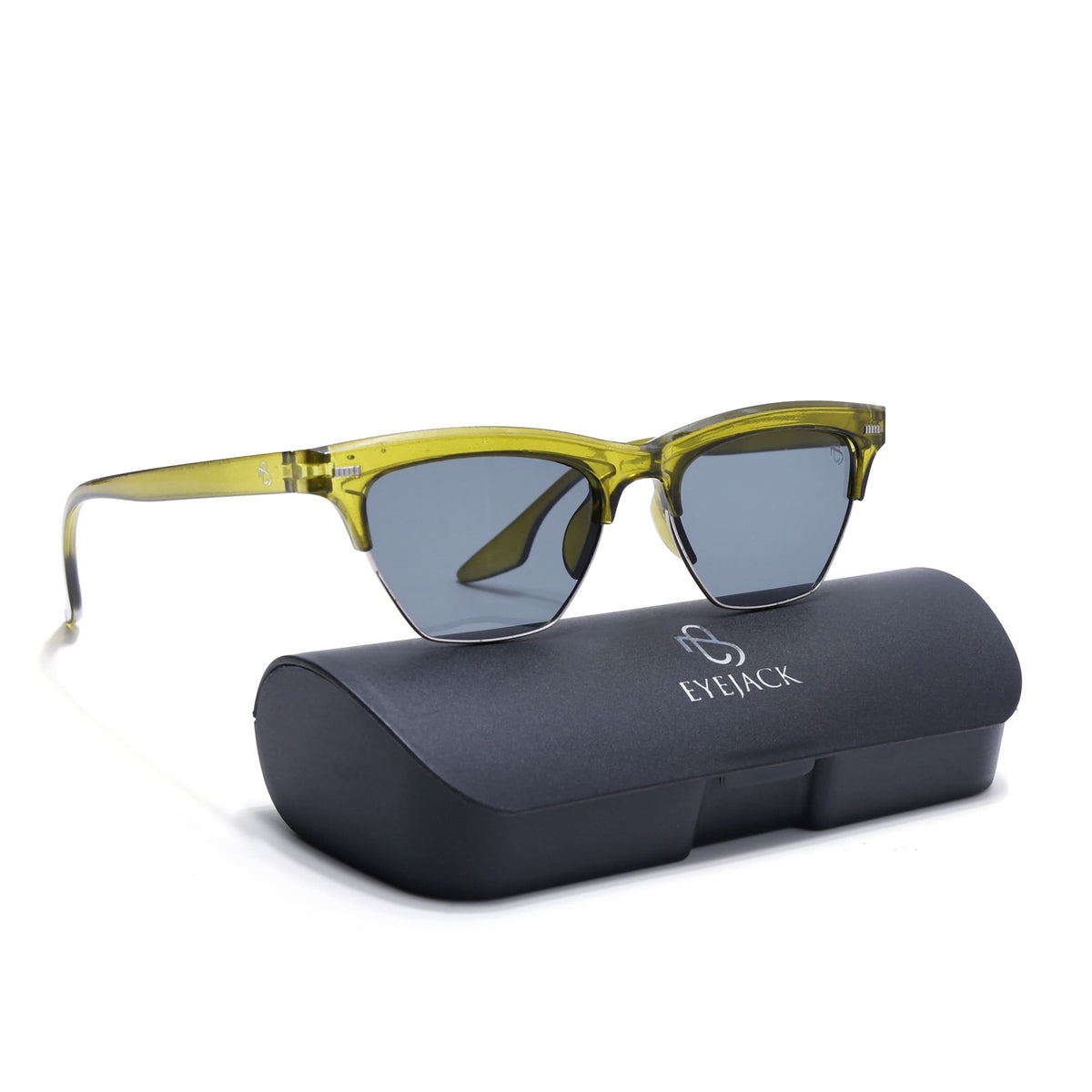 Eyejack Green Half Rim Sunglasses for Men and Women - Style 1215 - view 8