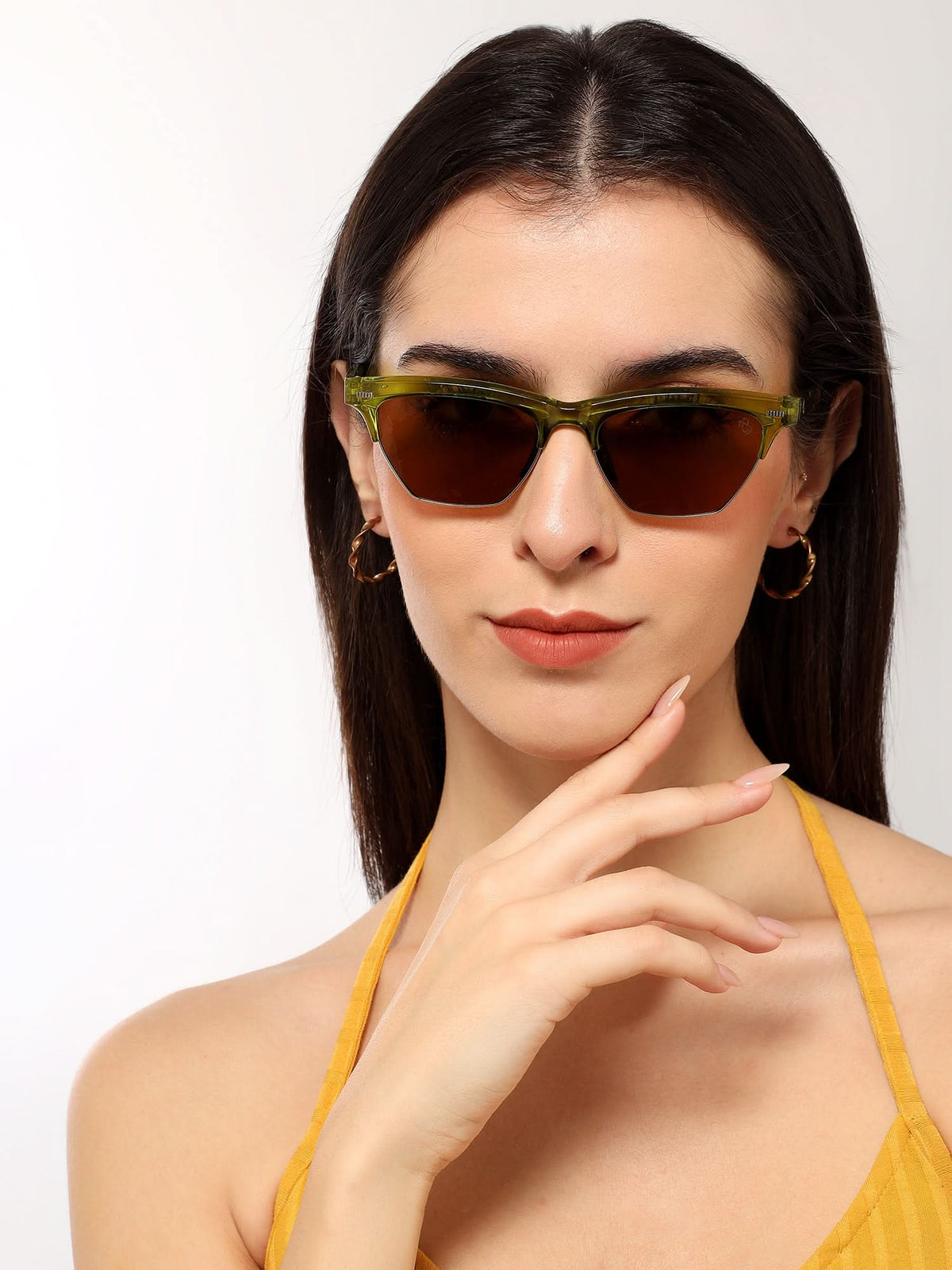 Eyejack Green Half Rim Sunglasses for Men and Women - Style 1216 - view 1