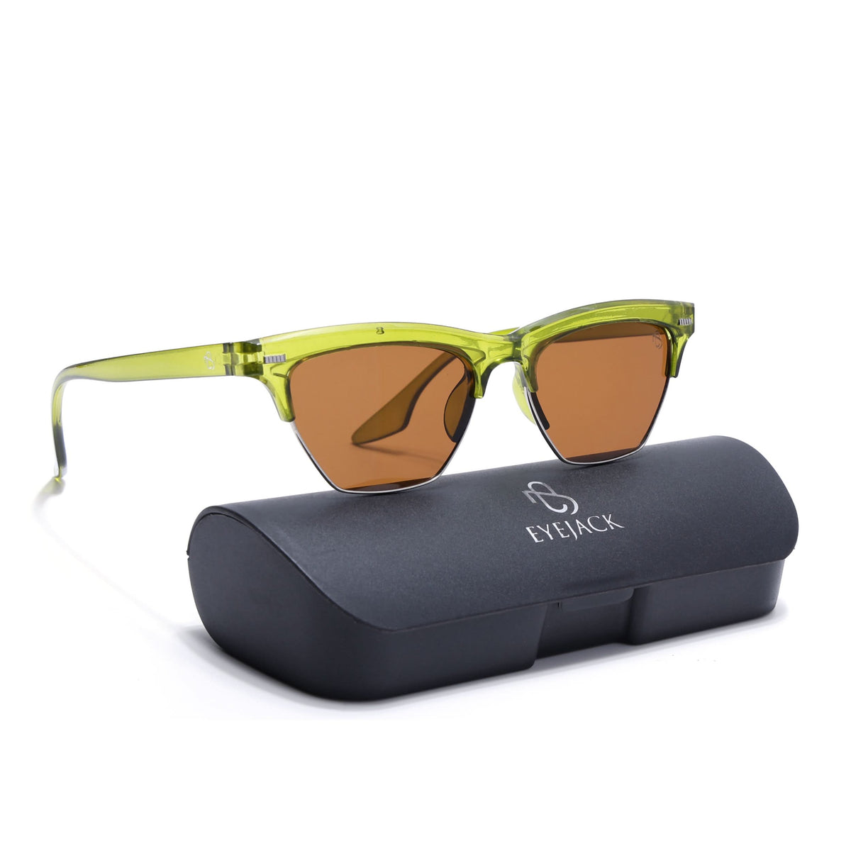 Eyejack Green Half Rim Sunglasses for Men and Women - Style 1216 - view 8