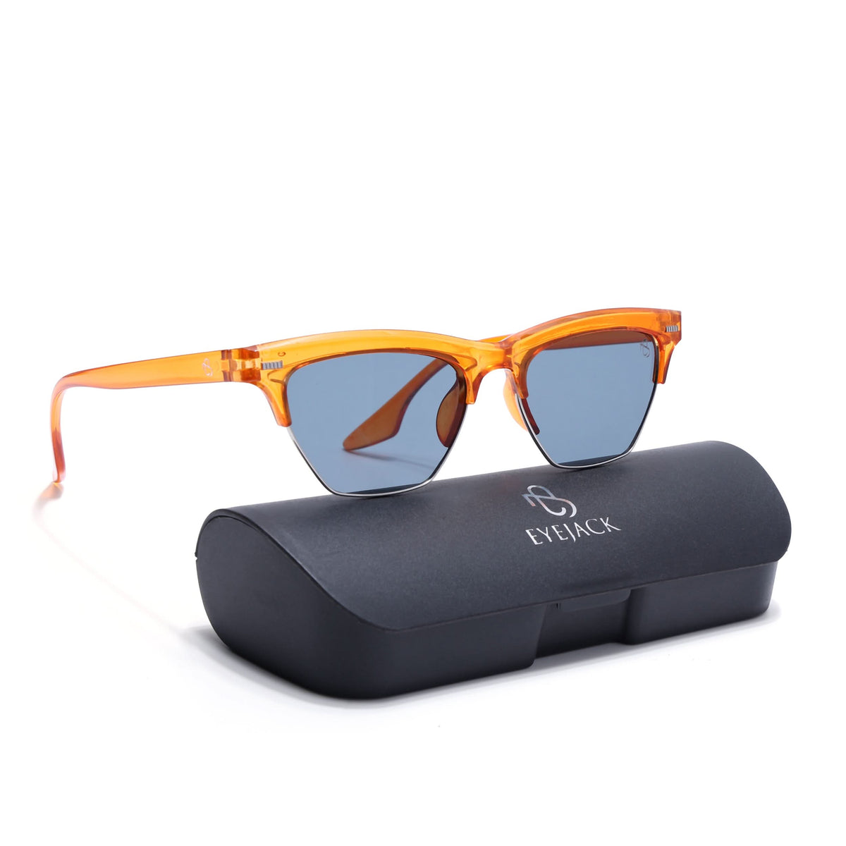 Eyejack Orange Half Rim Sunglasses for Men and Women - view 8