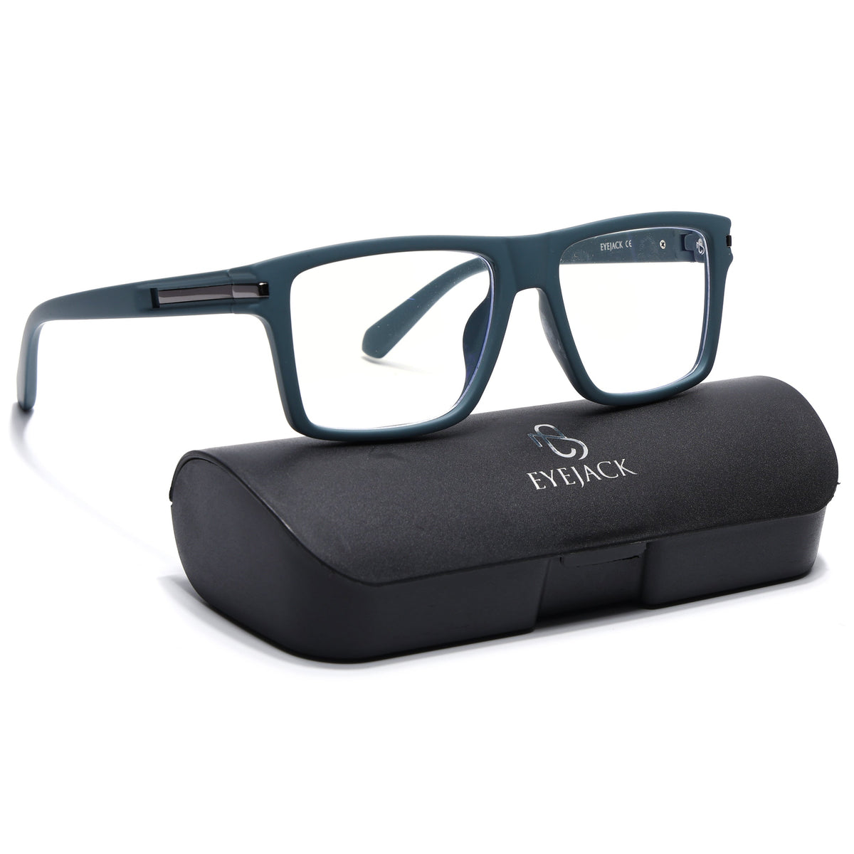 Eyejack Crossline Blue Square Eyeglasses for Men and Women - Style 2096 - with box packaging