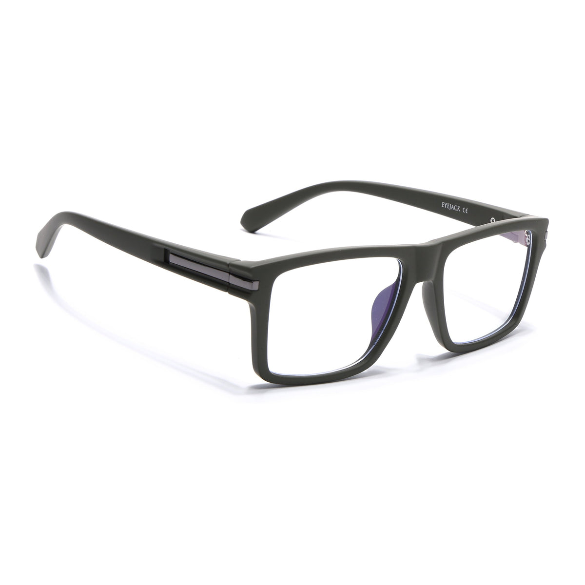 Eyejack Crossline Green Square Eyeglasses for Men and Women - Style 2097 - view 1