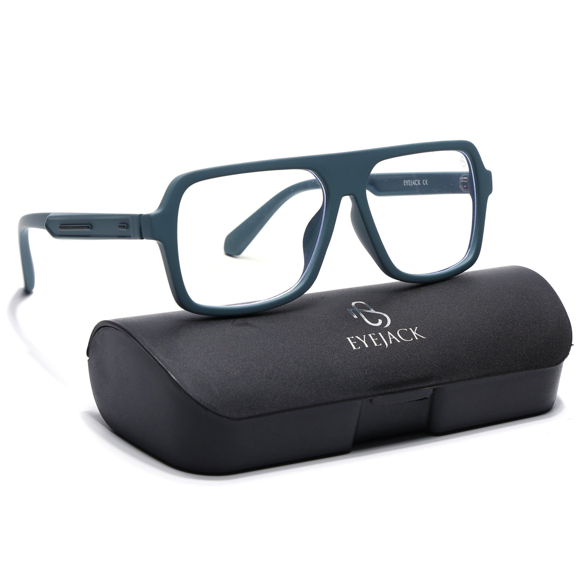 Eyejack Crossline Blue Wayfarer Eyeglasses for Men and Women - with box packaging