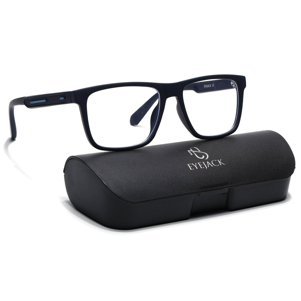 Eyejack Crossline Navy Blue Square Eyeglasses for Men and Women - Style 2107 - with box packaging