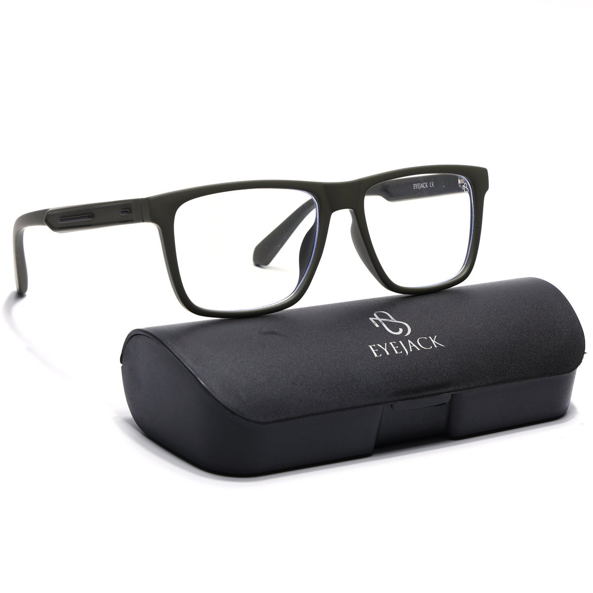 Eyejack Crossline Green Square Eyeglasses for Men and Women - Style 2109 - with box packaging