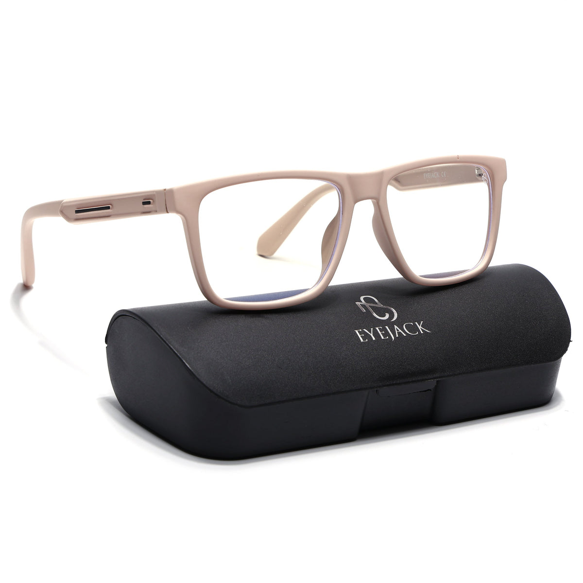 Eyejack Crossline Cream Square Eyeglasses for Men and Women - Style 2110 - with box packaging