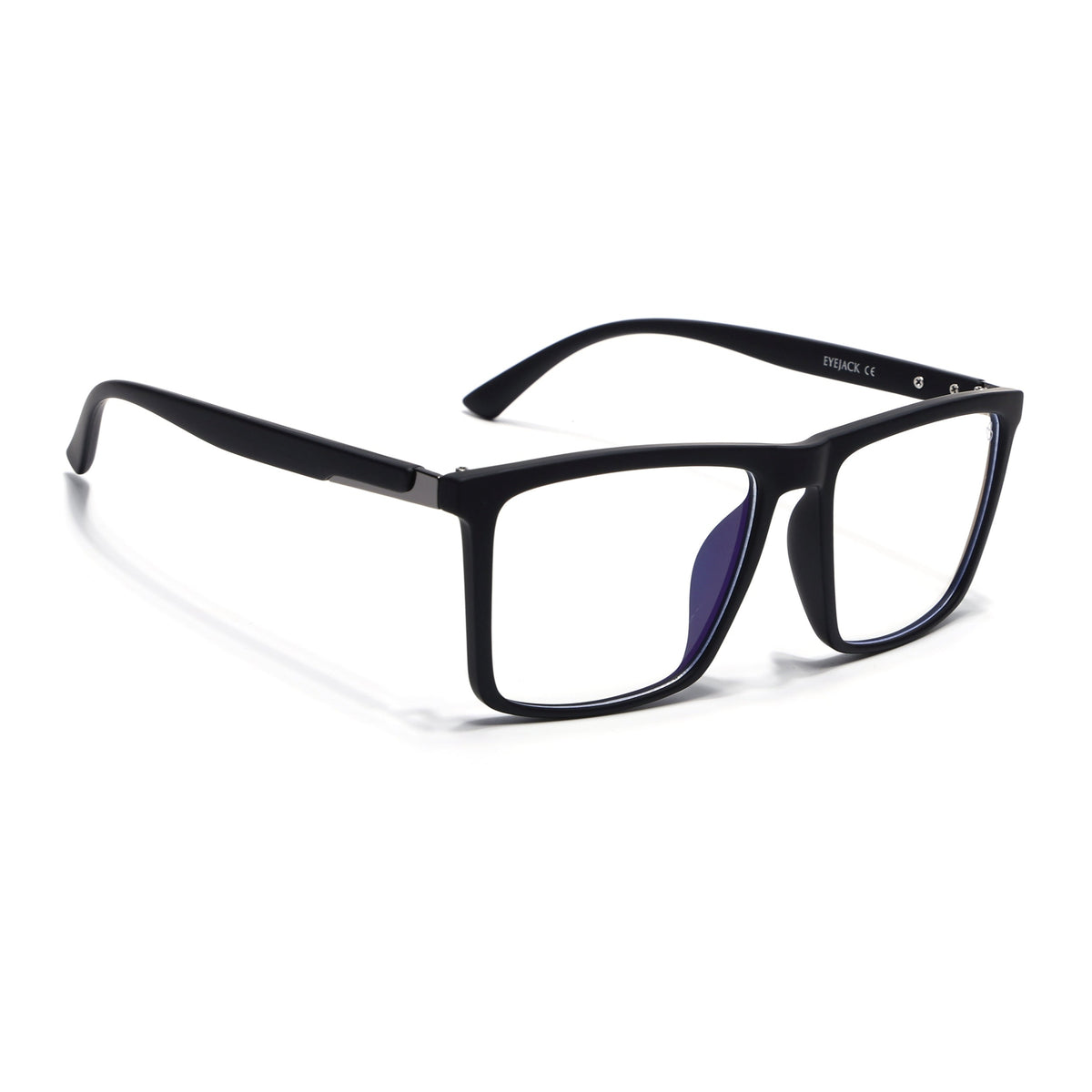 Eyejack Crossline Black Square Eyeglasses for Men and Women - Style 2111 - view 1