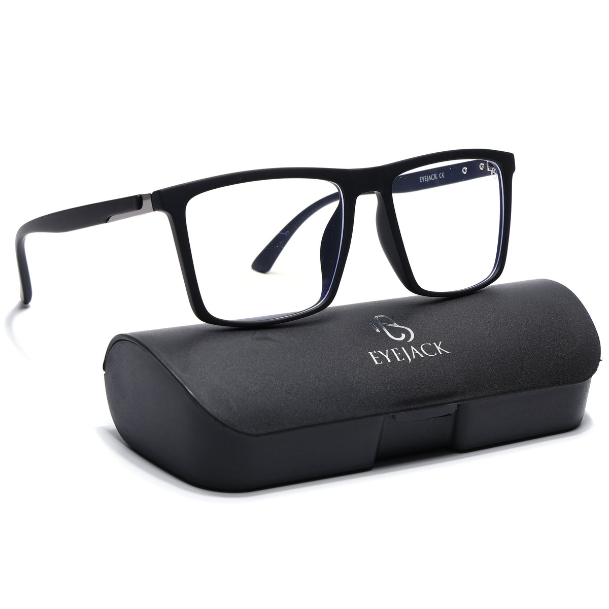 Eyejack Crossline Black Square Eyeglasses for Men and Women - Style 2111 - with box packaging