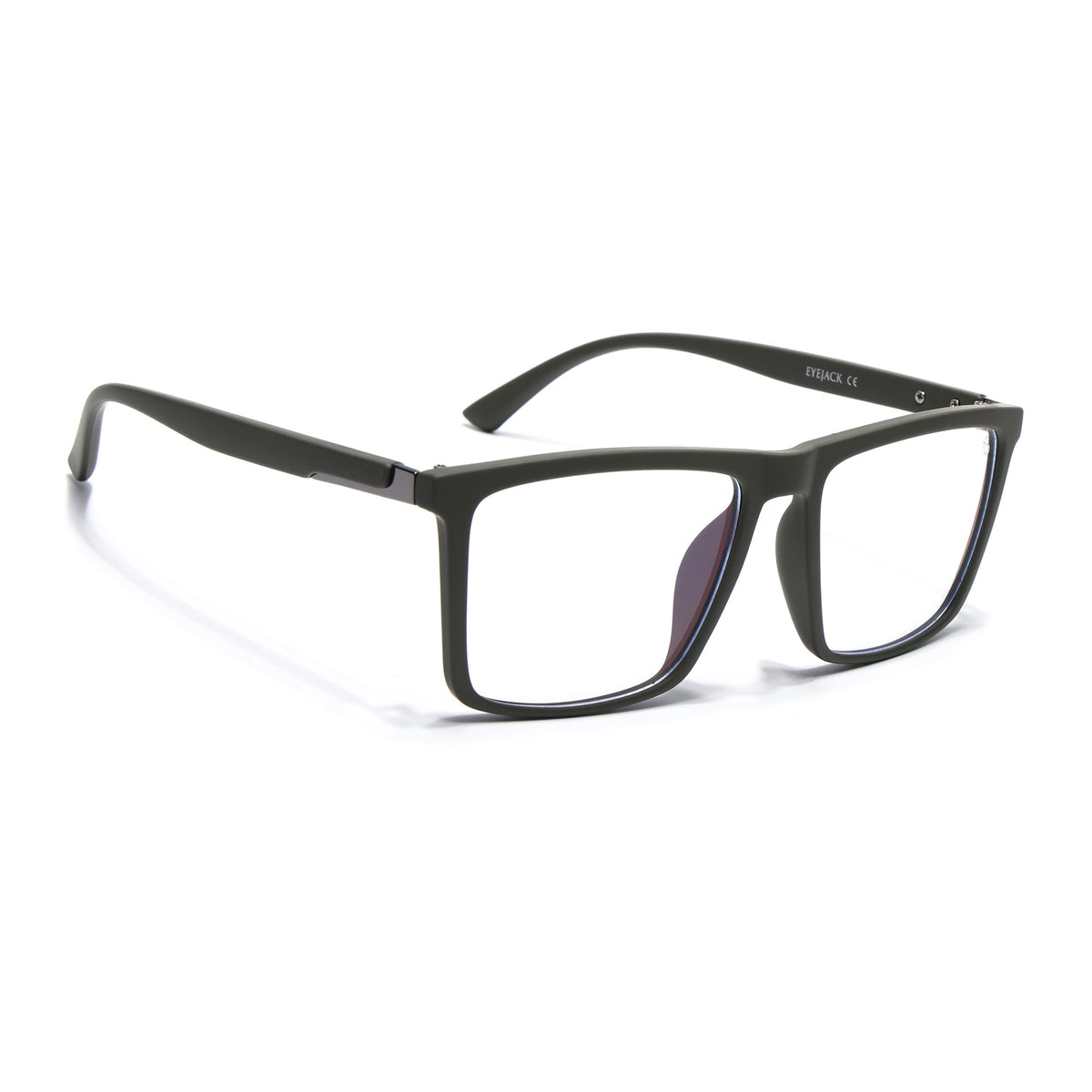 Eyejack Crossline Green Square Eyeglasses for Men and Women - Style 2115 - view 1