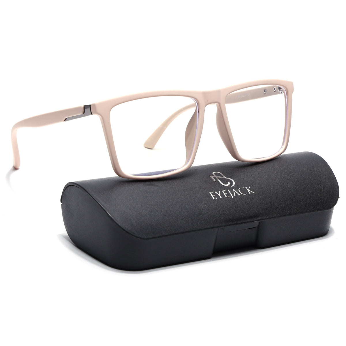 Eyejack Crossline Cream Square Eyeglasses for Men and Women - Style 2116 - with box packaging