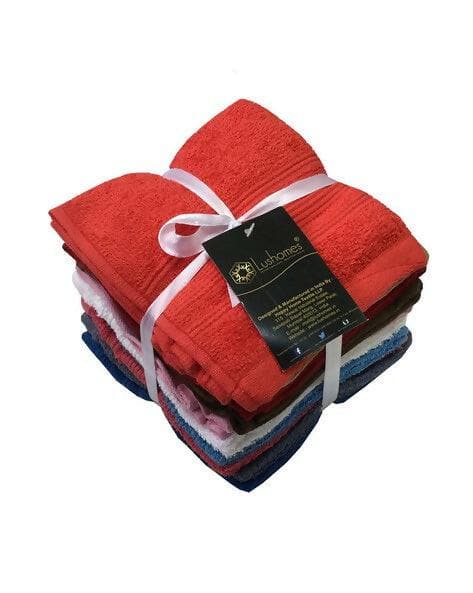 Face Towel Set of 10, Small towels for face and hand, Ultra Soft face Towel for Men Women, Extra Absorbent Cotton, Hanky Size 24x24 Cms, 5 Colors x 2Pcs Total 10 Units, 400 GSM (24x24cm, Set of 10) - HalfPe