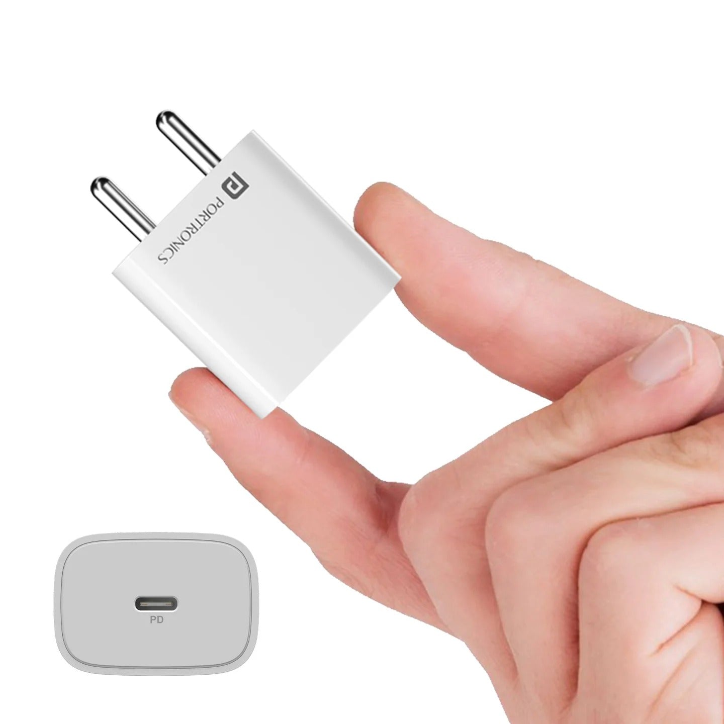 Portronics Adapto 25 Plus 25W GaN Fast Charger USB Type-C PD Adapter Lightweight Travel Charger Halfpe Deals