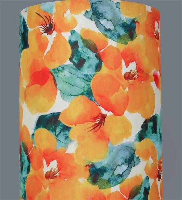 Orange Flowers Cylindrical Hanging Shade - HalfPe