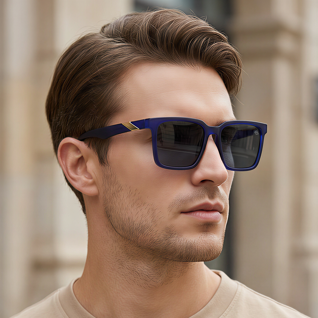 Eyejack Blue Square Sunglasses for Men and Women - Style 1075 - view 1