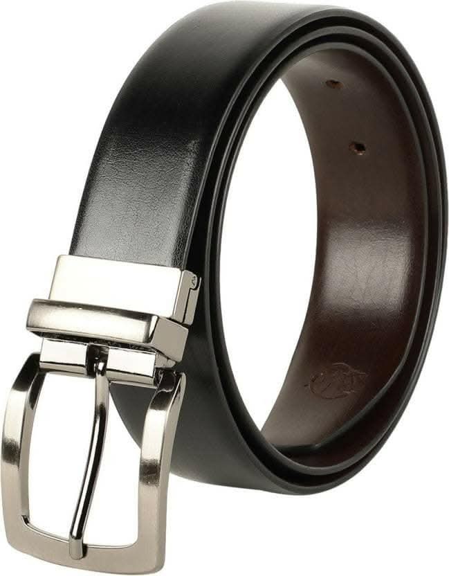 ZEVORA Men Casual, Formal, Party Black Genuine Leather Reversible Belt - HalfPe