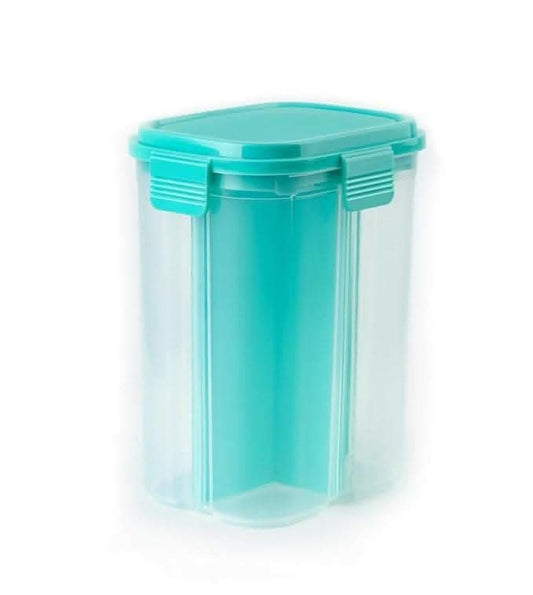 Plastic Storage 4 Sections Transparent Food Container with Lid (2000 ml) - HalfPe