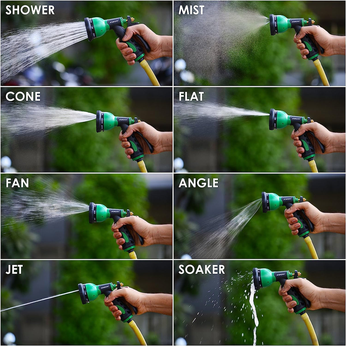 Multi-pattern Garden Hose Spray Nozzle with Trigger Control – Heavy-Duty Watering Gun for Plants(1 Pc)