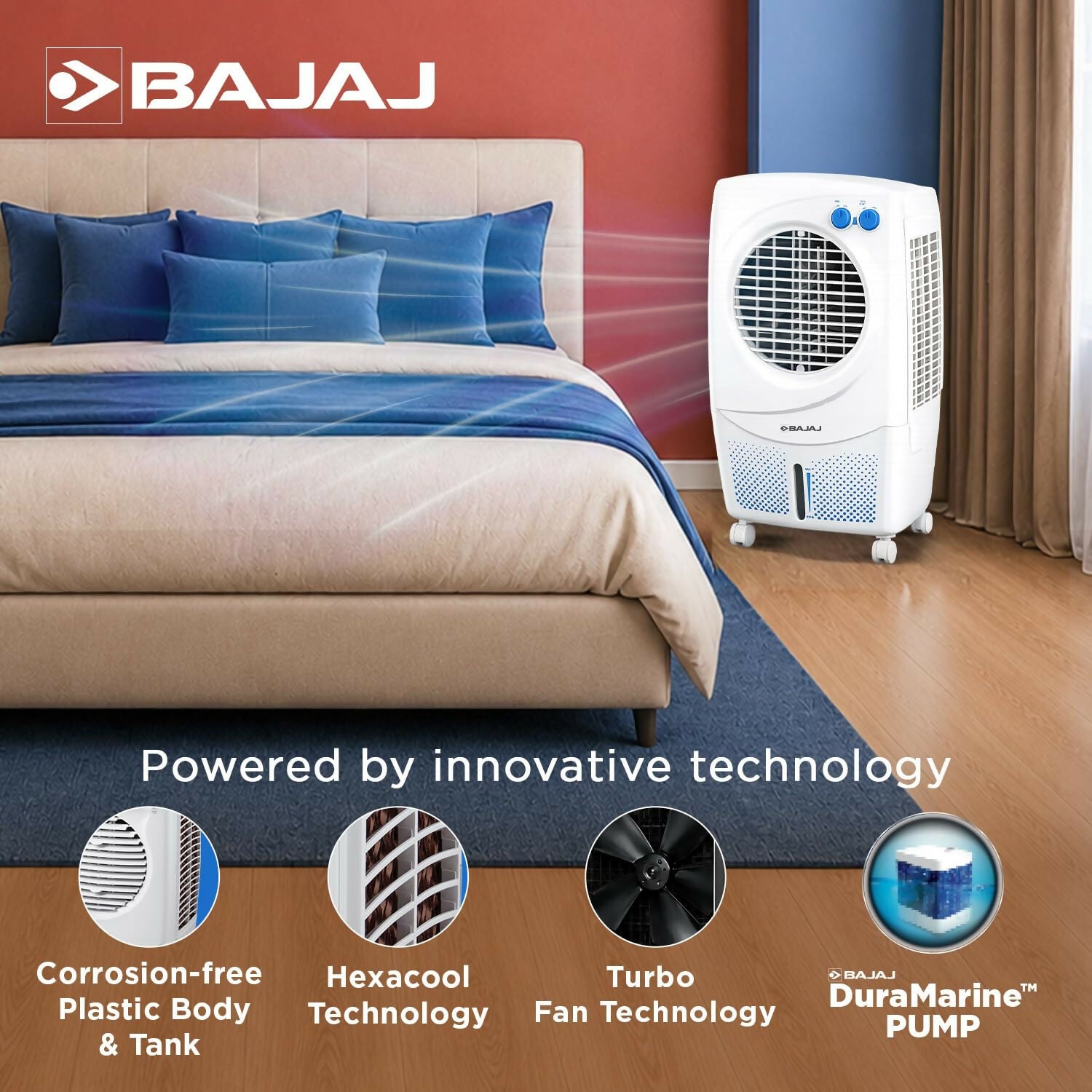 BAJAJ 36 L Room/Personal Air Cooler (White, PX97 TORQUE NEW)