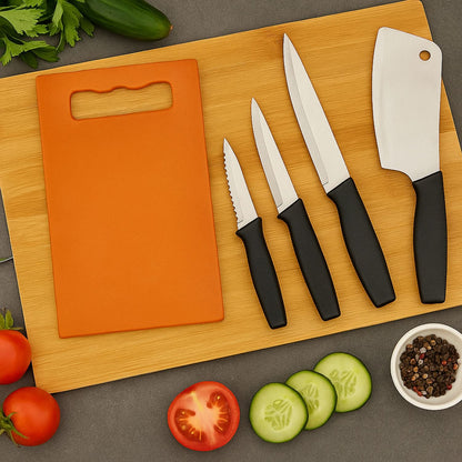Chopping Board With Knife Set (Pack Of 5)