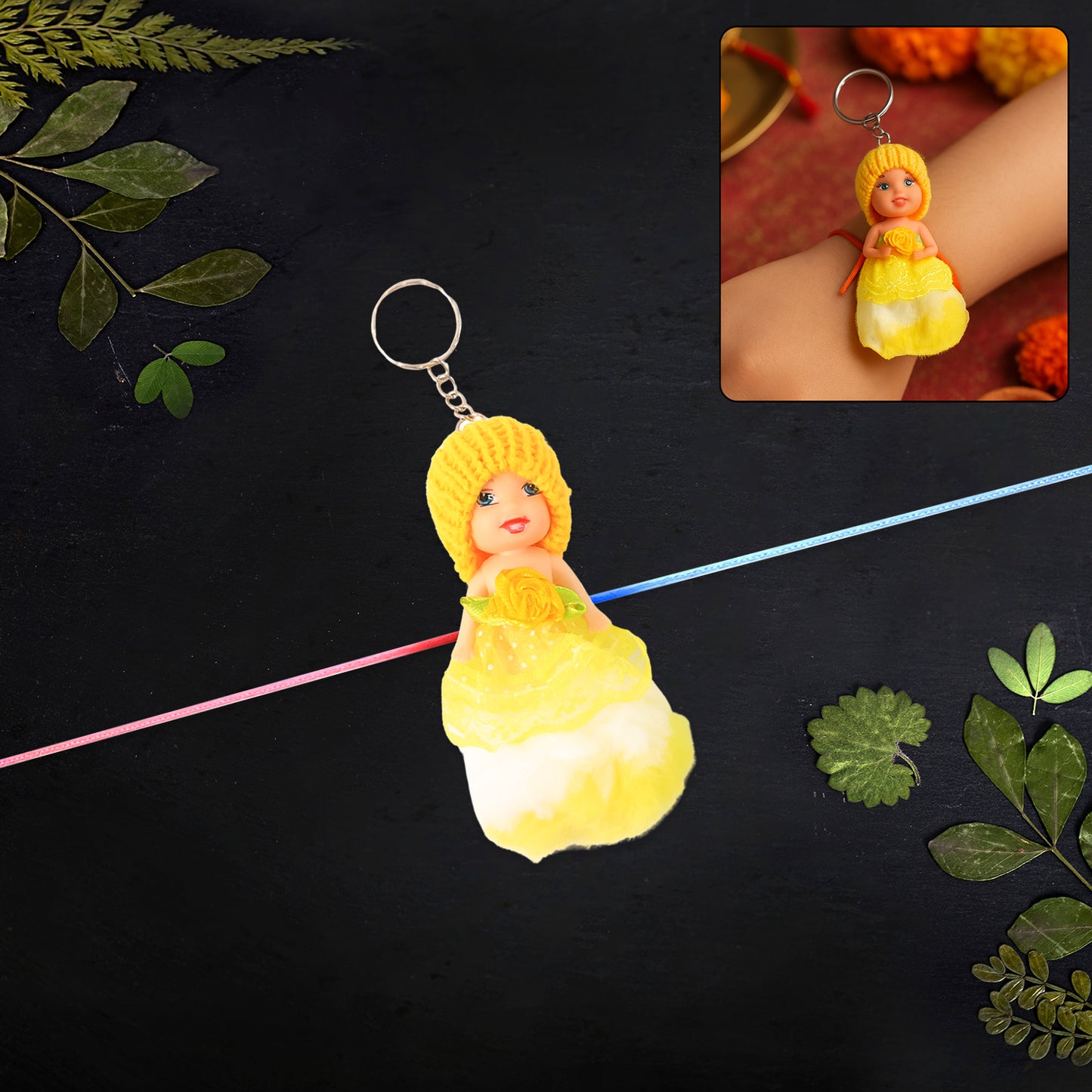 2-in-1 Kids Doll Rakhi Cum Keychain  Stylish Soft Toy Rakhi For Raksha Bandhan  Daily Use As Bag Or Key Ring
