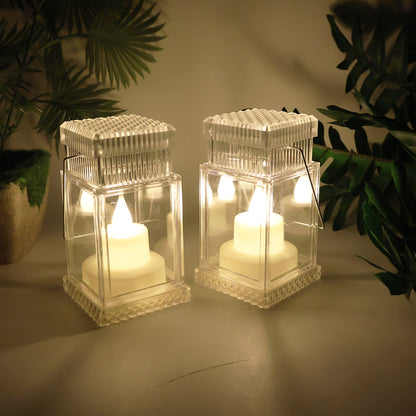 Led Flameless Lantern Style Decorative Candles (4 Pc)