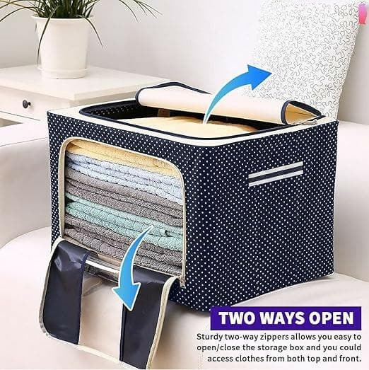 Clothes Storage Box Rectangular Foldable Bags with Zip (Storage capacity: 1.66 Liter) - HalfPe