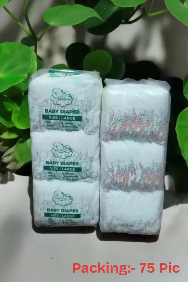 Pants Style Baby Diaper Large (L) Size 75 Count - Super Absorbent with Dual-Layer Anti-Rash Protection for Up to 12 Hours WOW TREND