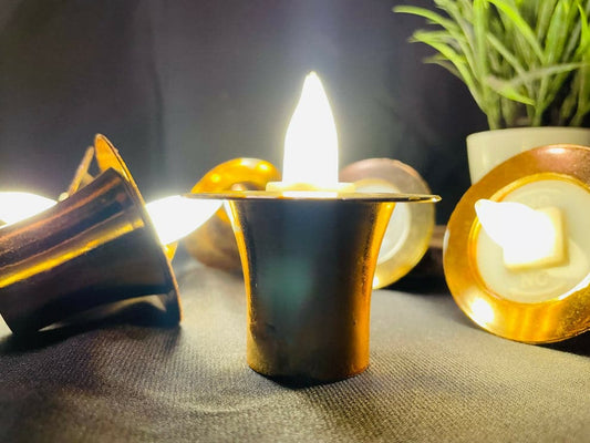 LED Golden Diwali Diya (Set of 12)