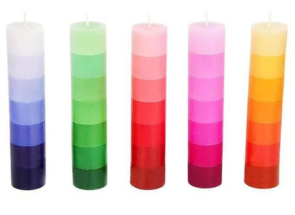 PROSPERRO LUMO by Parkash Candles 7 Storey Candle (Set of 5), Multi Colour - HalfPe