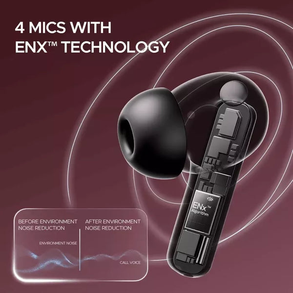 boAt Airdopes 318 Plus Bluetooth without Mic (Active Black, In the Ear)