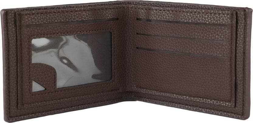 ZEVORA , Formal Brown Genuine Leather Wallet (3 Card Slots) - HalfPe