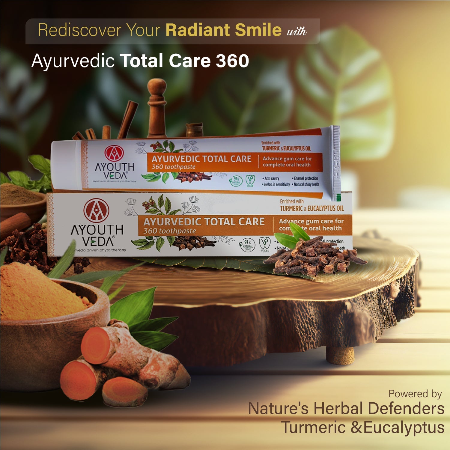 Ayurvedic TotalCare 360 toothpaste Pack of 3 (100 gm) Aimil Ayouthveda