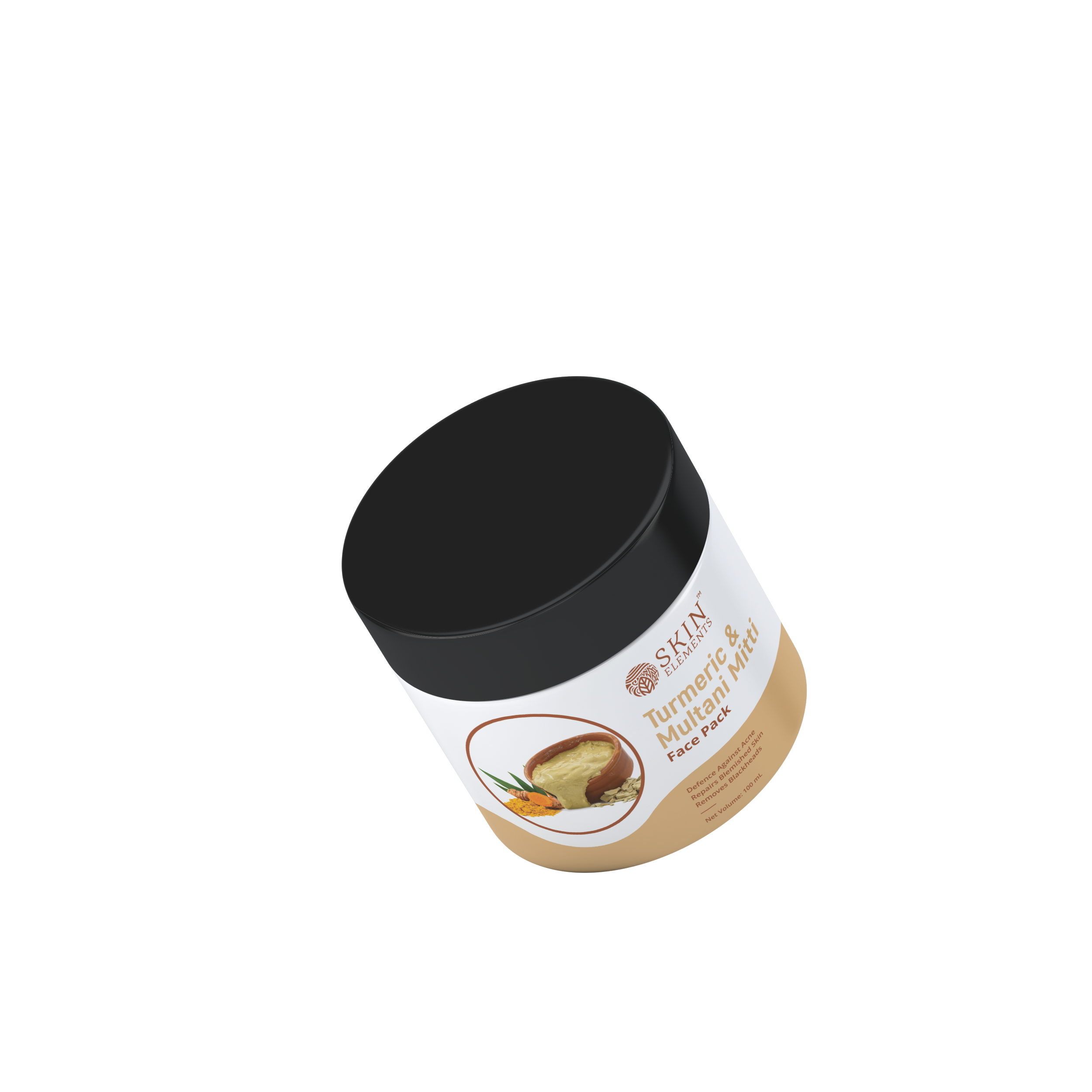 Skin Elements Turmeric (Haldi) & Multani Mitti Face Mask Pack | Ubtan Face Pack | Acne & Blackheads removal