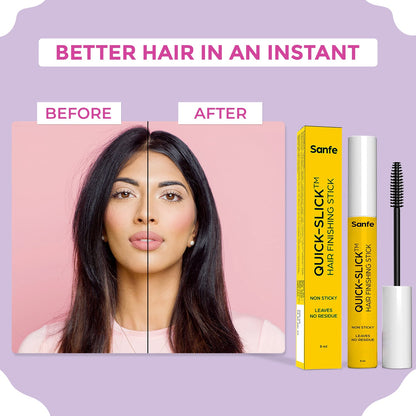 Sanfe Quick Slick Hair Finishing Stick For Women | Anti Flyaway for Smooth, Non-Greasy, and Non-Oily Look | Non-Sticky, Leaves No Residue| For frizzy and baby hair fix 12ml