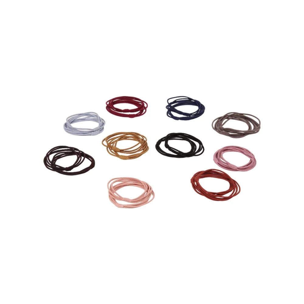 Sanfe Multicolor Hair Ties Soft Premium Elastic No Damage Seamless Ouchless Soft Stretchable Non-Slip Cotton Rubber Bands, Thick Thin Hair, Ponytail Holders