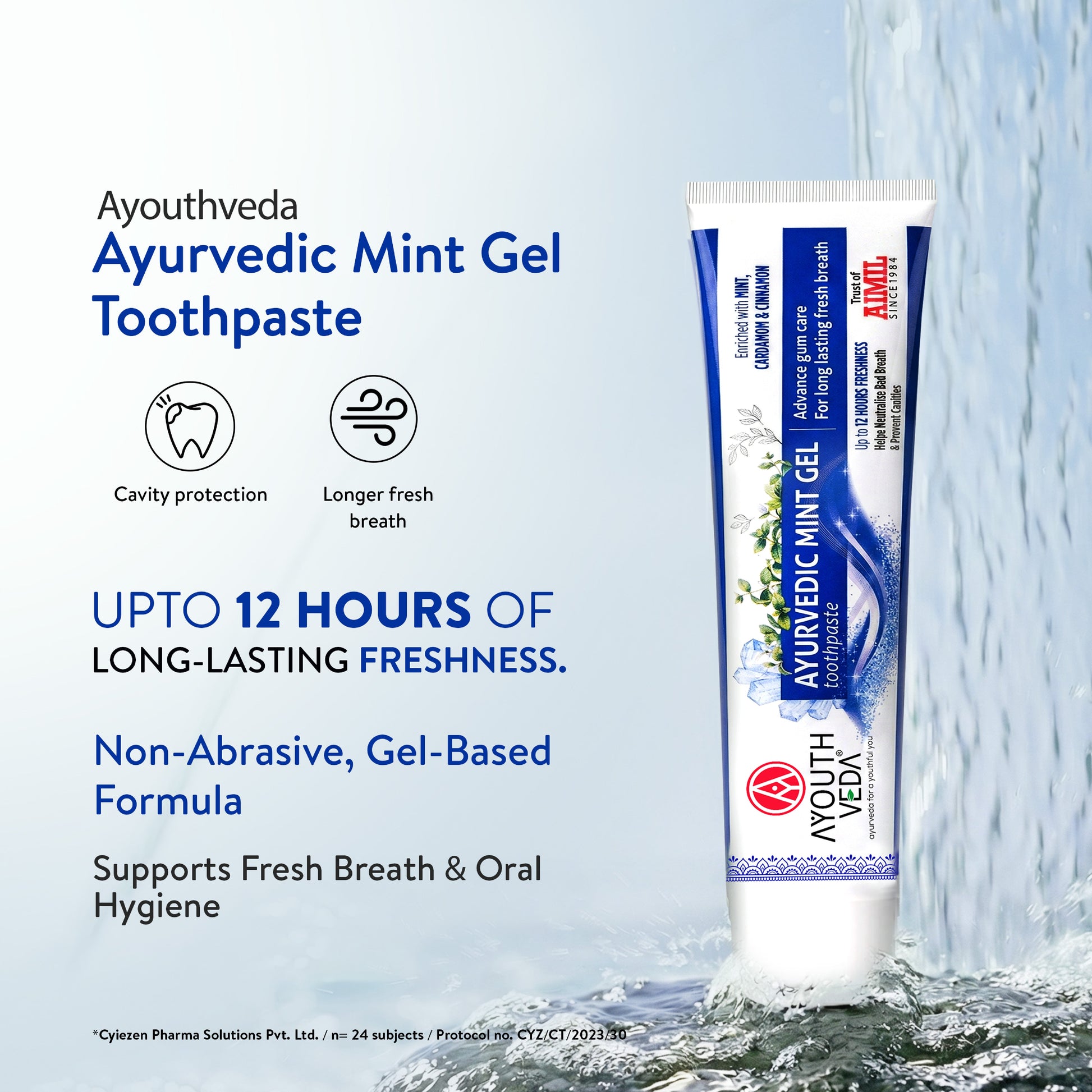 Ayurvedic Mint Gel toothpaste Pack of 4 (100 gm) Aimil Ayouthveda