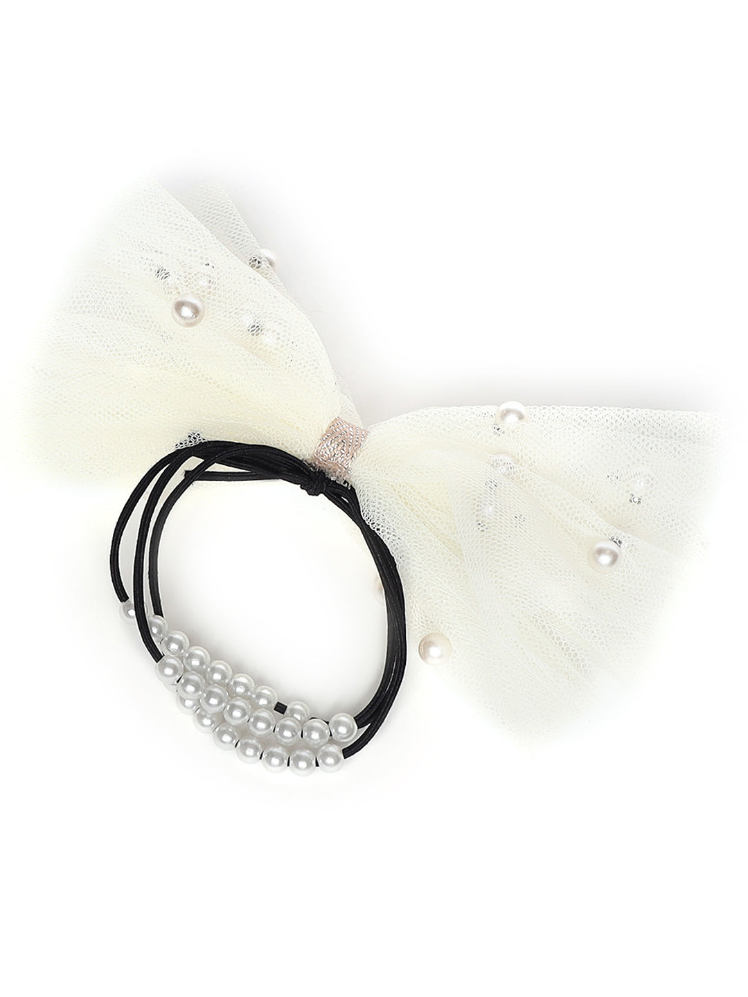 Set Of 2 Bow White Shaped Ponytail Holder