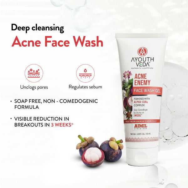 Ayouthveda Acne Enemy Face Wash Gel Pack of 3 (100 ml) Aimil Ayouthveda