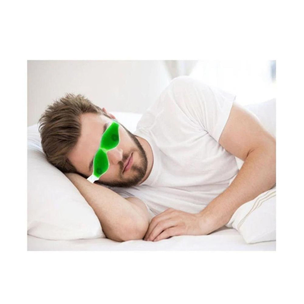 Cold Eye Mask With Stick-on Straps (Green)