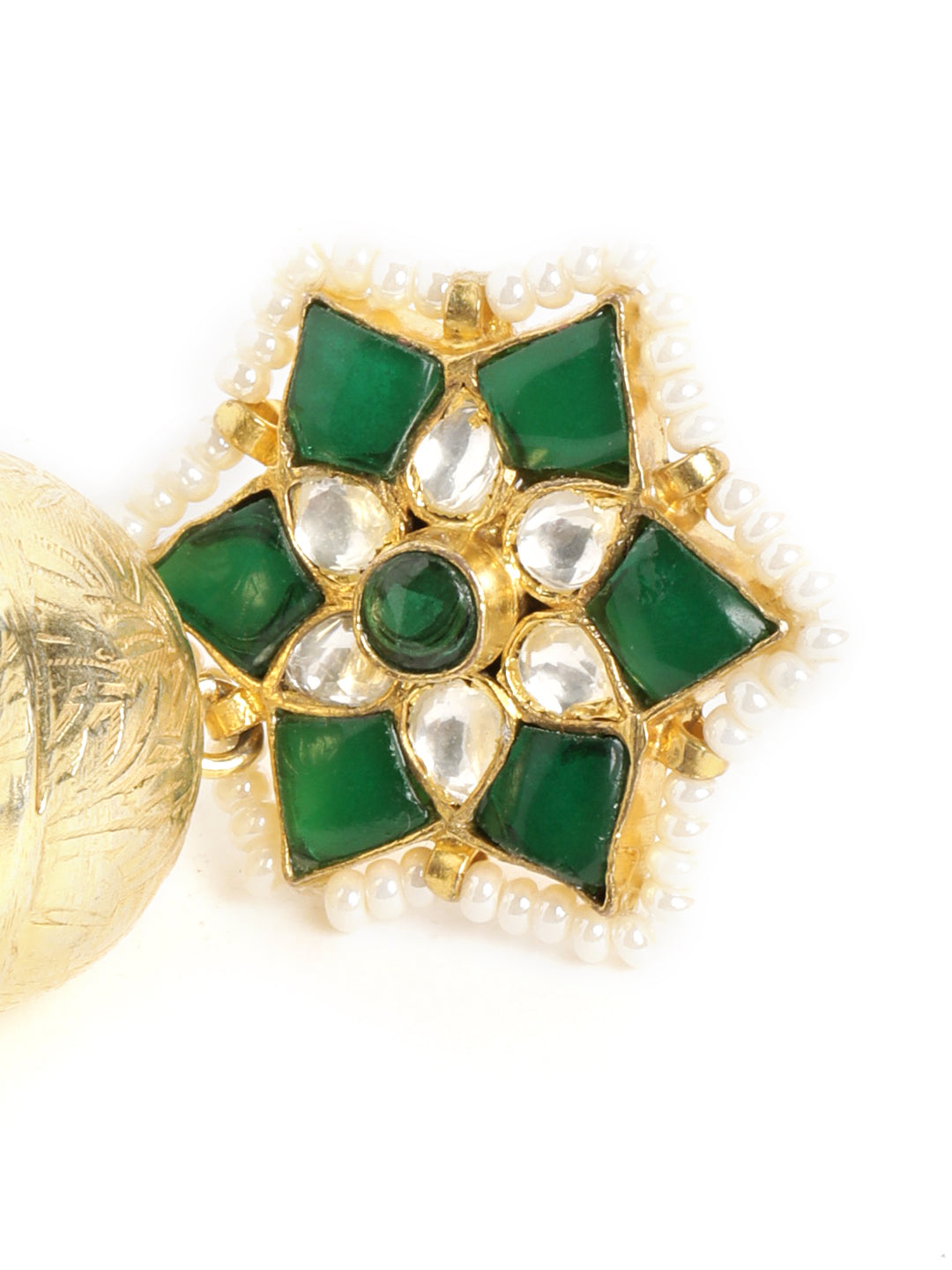 22K Gold Plated Panna Jhumki Earrings