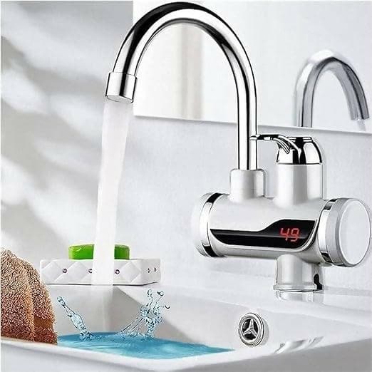 Instant Electric Water Heater Digital Display Instant Hot Faucet Home Water Heater Tank less for Tap, LED Electric Head Water Heaters For Home Kitchen (3000W) - HalfPe