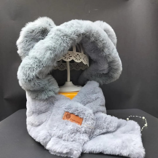 Stylish Bunny Winter Scarf for Everyone (Grey) - HalfPe