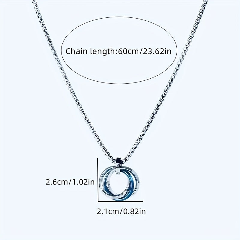 Jazz And Sizzle Trendy Interlocking a Versatile Hip-Hop Pendant Chain for Men Silver